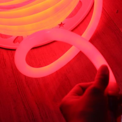 360° 120LED/M 16mm rund geleitete Neon-Flex-Leuchten 24V IP67 Rotfarbe