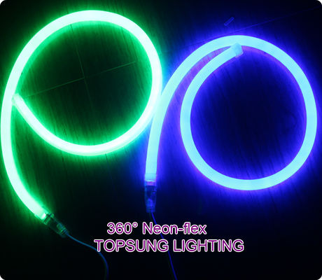 12V IP67 rund geleitet Neon flex 16mm Mini 360 Grad grünes Seil Licht Weichrohr