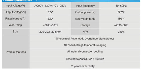 12v 30w Wasserdicht IP67 Led Stromversorgung LED Treiber CE ROHS