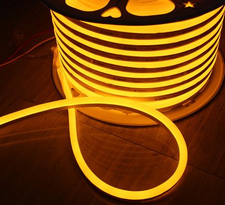 50m Spul anti-UV vollständig wasserdicht IP68 LED flex Neon-Band 24vsmd flexibles Weichrohr gelb emittierende Mini 7 * 15mm