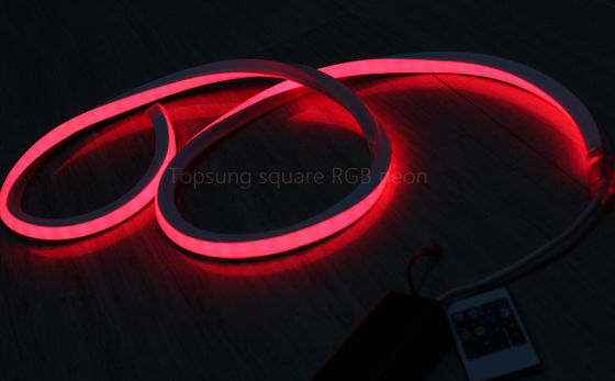 12v LED Neonseillicht Lieferanten RGB 5050 smd Neonstreifenleuchten flexibler Quadrat 17x17mm Quadratform IP68