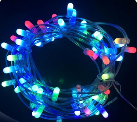 LED-Bollettstrang im Außenbereich 100m 12V RGB Farbwechsel LED-Fee-Strang-Lichter Weihnachts-Clip-Streifen